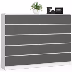 AKORD Furniture Factory OP0LK-106SZ10BIASZA, Bianco, 10 cassetto/cassetti, Opaco, 16 mm, 71 cm, 400 mm