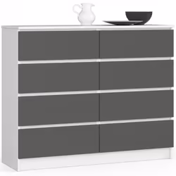 AKORD Furniture Factory OP0LK-120SZ8BIASZA, Bianco, 8 cassetto/cassetti, Opaco, 16 mm, 51 cm, 400 mm