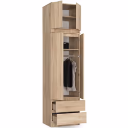 AKORD Furniture Factory SP0PSZNADS60SON armadio/guardaroba per camera da letto 2 ripiani 2 porta/porte Quercia - Vista aggiuntiva 6