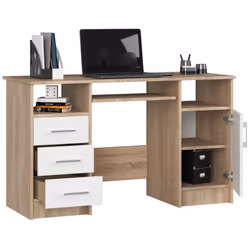 AKORD Furniture Factory IP0PANADABBIA003 scrivania per computer Bianco, Colore quercia