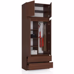 AKORD Furniture Factory SP0PSYSVENNADKOM0 armadio/guardaroba per camera da letto 6 ripiani 2 porta/porte Wengé