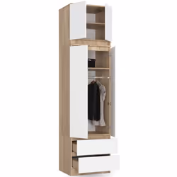 AKORD Furniture Factory SP0PSZNADS60SONBIA armadio/guardaroba per camera da letto 2 ripiani 2 porta/porte Quercia - Vista aggiuntiva 6