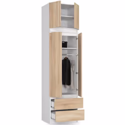 AKORD Furniture Factory SP0PSZNADS60BIASON armadio/guardaroba per camera da letto 2 ripiani 2 porta/porte Bianco - Vista aggiuntiva 6