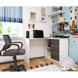 AKORD Furniture Factory IP0P3SBIASZAB16P scrivania per computer Bianco - Vista aggiuntiva 5