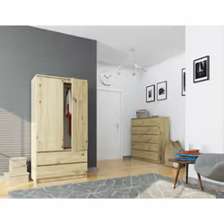 AKORD Furniture Factory SP0PSYSART010 armadio/guardaroba per camera da letto 4 ripiani 2 porta/porte Quercia - Vista aggiuntiva 4