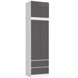 AKORD Furniture Factory SP0PSZNADS60BIASZA armadio/guardaroba per camera da letto 2 ripiani 2 porta/porte Bianco - Vista aggiuntiva 5