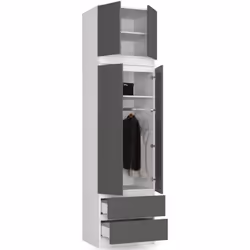 AKORD Furniture Factory SP0PSZNADS60BIASZA armadio/guardaroba per camera da letto 2 ripiani 2 porta/porte Bianco - Vista aggiuntiva 6
