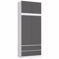 AKORD Furniture Factory SP0PSYSNADBIASZA010 armadio/guardaroba per camera da letto 2 ripiani 2 porta/porte Bianco - Vista aggiuntiva 5