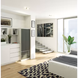 AKORD Furniture Factory SP0PSYSBIASZA001 armadio/guardaroba per camera da letto 1 ripiani 2 porta/porte Bianco - Vista aggiuntiva 5