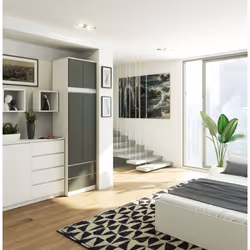 AKORD Furniture Factory SZCLPS60NADBIASZA armadio/guardaroba per camera da letto 3 ripiani 2 porta/porte Bianco - Vista aggiuntiva 4