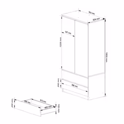 AKORD Furniture Factory SP0PSYSBIASZALUST armadio/guardaroba per camera da letto 4 ripiani 2 porta/porte Bianco