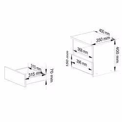 AKORD Furniture Factory OP0LCL1BIASON001 comodino 1 cassetto/cassetti
