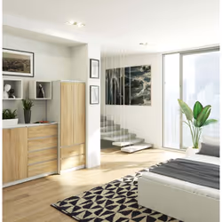 AKORD Furniture Factory SP0PSYSBIASON001 armadio/guardaroba per camera da letto 1 ripiani 2 porta/porte Bianco - Vista aggiuntiva 6