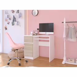 AKORD Furniture Factory IP0PBIUBIASONPIKSLEW scrivania per computer Bianco, Colore quercia - Vista aggiuntiva 5