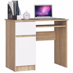 AKORD Furniture Factory IP0PBIUSONBIAPIKSLEW, Dritto, Forma rettangolare, Opaco, Bianco, Colore quercia, 1 cassetto/cassetti, ...