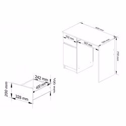 AKORD Furniture Factory IP0PBIUSONBIAPIKSLEW scrivania per computer Bianco, Colore quercia