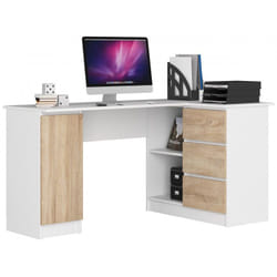 AKORD Furniture Factory IP0PBIUB20BIASON scrivania per computer Bianco, Colore quercia