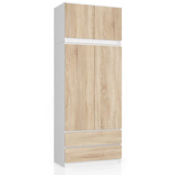 AKORD Furniture Factory SP0PSYSBIASONNADKOM armadio/guardaroba per camera da letto 6 ripiani 2 porta/porte Bianco