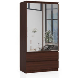 AKORD Furniture Factory SP0PSYSWENLUST armadio/guardaroba per camera da letto 4 ripiani 2 porta/porte Wengé