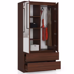 AKORD Furniture Factory SP0PSYSWENLUST armadio/guardaroba per camera da letto 4 ripiani 2 porta/porte Wengé