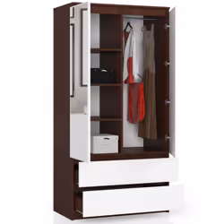 AKORD Furniture Factory SP0PSYSWENBIALUST armadio/guardaroba per camera da letto 4 ripiani 2 porta/porte Wengé