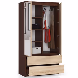 AKORD Furniture Factory SP0PSYSWENSONLUST armadio/guardaroba per camera da letto 4 ripiani 2 porta/porte Wengé