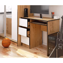 AKORD Furniture Factory IP0PBIUCRABIA009 scrivania per computer Bianco, Colore quercia - Vista aggiuntiva 4