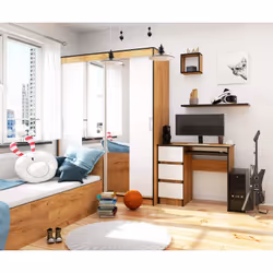 AKORD Furniture Factory IP0PBIUCRABIA009 scrivania per computer Bianco, Colore quercia - Vista aggiuntiva 5