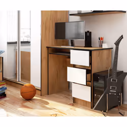 AKORD Furniture Factory IP0PBIUCRABIA008 scrivania per computer Bianco, Colore quercia - Vista aggiuntiva 4