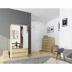 AKORD Furniture Factory SP0PSYSARTLUST armadio/guardaroba per camera da letto 4 ripiani 2 porta/porte Quercia - Vista aggiuntiva 4
