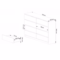 AKORD Furniture Factory OP0LK-160BIASON cassettiera - Vista aggiuntiva 3