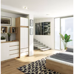 AKORD Furniture Factory SZCLPS60NADSONBIA armadio/guardaroba per camera da letto 3 ripiani 2 porta/porte Quercia - Vista aggiuntiva 4