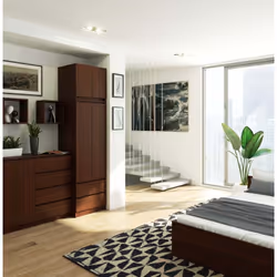 AKORD Furniture Factory SZCLPS60NADWEN armadio/guardaroba per camera da letto 3 ripiani 2 porta/porte Wengé - Vista aggiuntiva 4