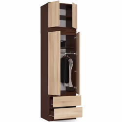 AKORD Furniture Factory SZCLPS60NADWENSON armadio/guardaroba per camera da letto 3 ripiani 2 porta/porte Wengé