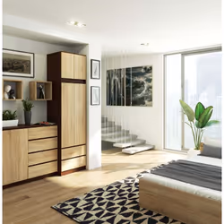 AKORD Furniture Factory SZCLPS60NADWENSON armadio/guardaroba per camera da letto 3 ripiani 2 porta/porte Wengé - Vista aggiuntiva 4