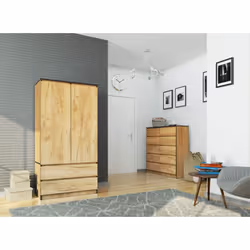 AKORD Furniture Factory SP0PSYSCRA010 armadio/guardaroba per camera da letto 4 ripiani 2 porta/porte Quercia - Vista aggiuntiva 4