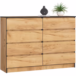 AKORD Furniture Factory OP0LK-140SZ8-CRA, Quercia, 8 cassetto/cassetti, Opaco, 16 mm, 60 cm, 400 mm