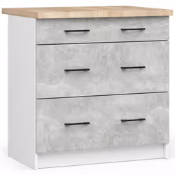 AKORD Furniture Factory KS0POLIBIABET3S015, Bianco, 16 mm, 3 cassetto/cassetti, 460 mm, 800 mm, 850 mm