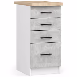 AKORD Furniture Factory KS0POLIBIABET016, Bianco, 16 mm, 4 cassetto/cassetti, 460 mm, 400 mm, 850 mm