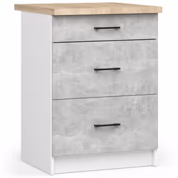 AKORD Furniture Factory KS0POLIBIABET3S007, Bianco, 16 mm, 3 cassetto/cassetti, 460 mm, 600 mm, 850 mm