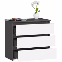AKORD Furniture Factory OP0LCL-SZARBIA003 comodino 3 cassetto/cassetti - Vista aggiuntiva 2