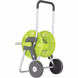 Carrello portagomma ECONOMICO da 1/2'' (12,5mm) con capacità di 45 metri. Comodo trasporto e stoccaggio dei tubi. L'impugnatu ...