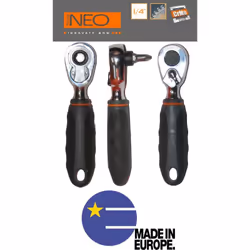 MINI CHIAVE A CRICCHETTO Realizzate in acciaio crome vanadium ATTACCO PER INSERTI DA 1/4 PROFILO MULTIPOINT LUNGHEZZA CRICCHE ...