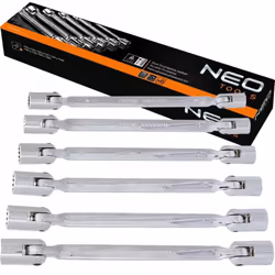 CHIAVI A TUBO 6PZ SNODATE - NEO TOOLS 09-140 DIMENSIONI : 8-9 10-11 12-13 14-15 16-17 18-19 PROFILO MULTIPOINT