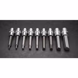 9 bussole con inserto esagonale lungh. 100MM H4, H5, H6, H7, H8, H10, H12, H14, H17 Tutte le bussole sono in acciaio garantit ...