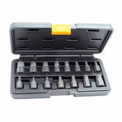 SET ESTRATTORI PER VITE CAVA IN ACCIAIO AD ALTA RESISTENZA KIT DA 15PZ DIMENSIONI: 12mm x 5,5-6--8-10-1/8-3/16-1/4-3/8 16mm x ...