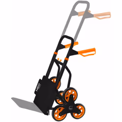 Carrello per il trasporto di merci tramite scale e non, piattaforma pieghevole dimensioni 310 x 290 mm, è un carrello a sei r ...