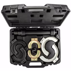 Compressore per molle elicoidali, 3 paia di ganasce: 125/212 mm, 8/160 mm, 65/125 mm. BMW: E31 - E67, MINI R50 | R52 | R53, F ...