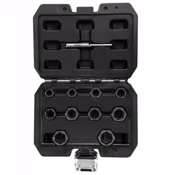 Bussole , per dadi danneggiati. Il set include 11 pezzi : 9, 10, 11, 12, 13, 14, 15, 16, 17, 19 mm , pin 1 pz. La spirale int ...