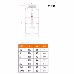 NEO tools 81-233-L, Nero, 5 tasche, L, 410 g, Cotone, 98% cotton + 2% elastane
